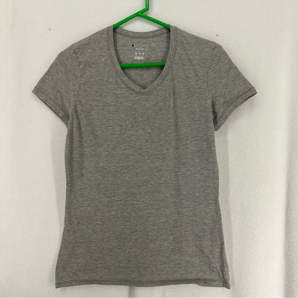 Champion Basic V Neck T‎ Shirt Womens Medium Grey